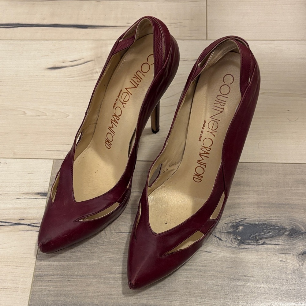Courtney Crawford Burgundy Heels